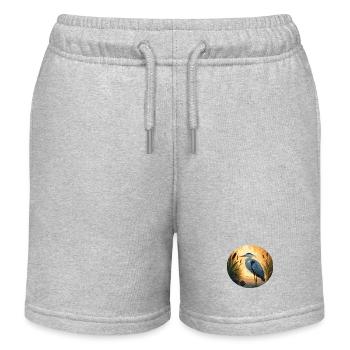 Blue Heron by Backlight - Kids Organic Sweat Shorts by Stanley/Stella - heather grey - Front