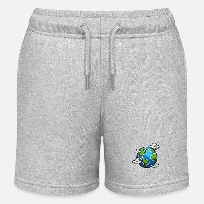 terre - Short de jogging enfant bio Stanley/Stella - gris chiné