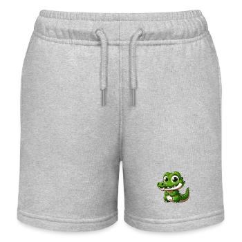 Krokodil - Kinder Organic Joggingshorts Mini Bolter von Stanley/Stella - Grau meliert - Vorne