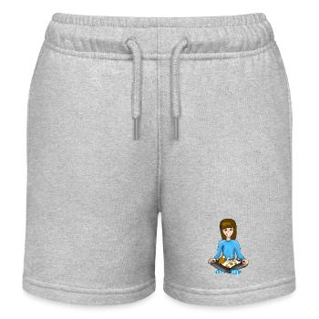 Meditieren mit Hund - Kinder Organic Joggingshorts Mini Bolter von Stanley/Stella - Grau meliert - Vorne