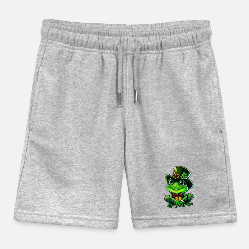 Grenouille joyeuse avec chapeau haut de forme de la Saint-Patrick Short de jogging enfant bio Stanley/Stella