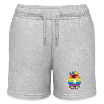Abschluss Grundschule 2026 Bääm Schule gerockt - Kinder Organic Joggingshorts Mini Bolter von Stanley/Stella - Grau meliert - Vorne