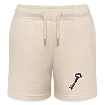 Key / Lock / Locked / Security - Kids Organic Sweat Shorts by Stanley/Stella - soft Ecru - Front