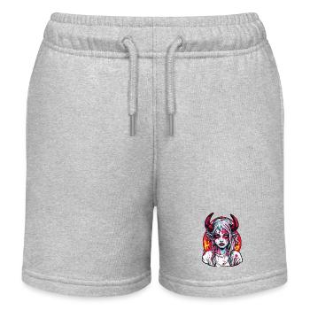 diabolical woman / blood / gothic / heavy metal - Kids Organic Sweat Shorts by Stanley/Stella - heather grey - Front