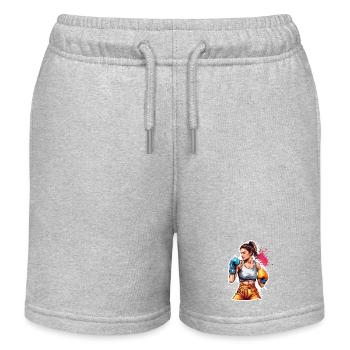 Boxer / Sport / Kampf / Arena / Boxring / Fäuste - Kinder Organic Joggingshorts Mini Bolter von Stanley/Stella - Grau meliert - Vorne