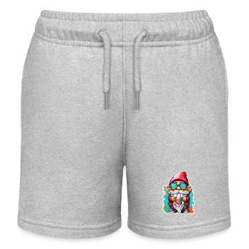 Nain de jardin / Fairyland / Leprechaun / Gnome / Logo - Short de jogging enfant bio Stanley/Stella - gris chiné - Devant