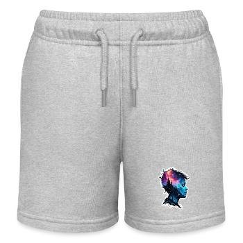 Silhouette / Forest / Portrait / Trees / Person - Kids Organic Sweat Shorts by Stanley/Stella - heather grey - Front