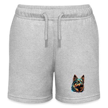 Dog / Animal / Pet / Furry / German Shepherd - Kids Organic Sweat Shorts by Stanley/Stella - heather grey - Front