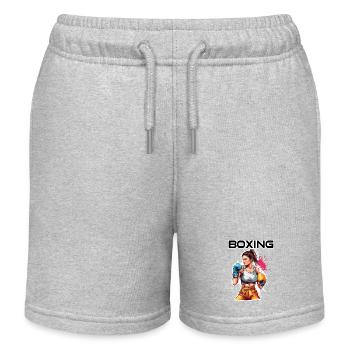 Boxeur / Sports / Combat / Arène / Ring de boxe / Poings - Short de jogging enfant bio Stanley/Stella - gris chiné - Devant