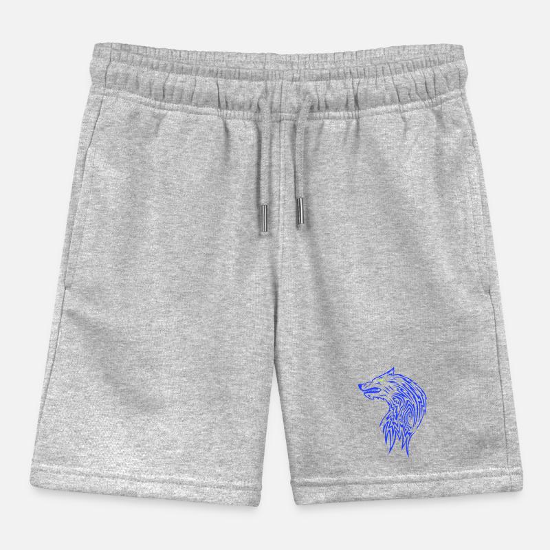 Wolf Pattern Kids Organic Sweat Shorts by Stanley/Stella