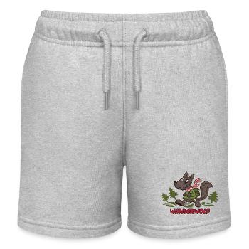 Wanderwolf - Kinder Organic Joggingshorts Mini Bolter von Stanley/Stella - Grau meliert - Vorne
