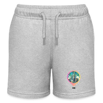 AI Design: Comic Cityscape of Dubai - Kids Organic Sweat Shorts by Stanley/Stella - heather grey - Front