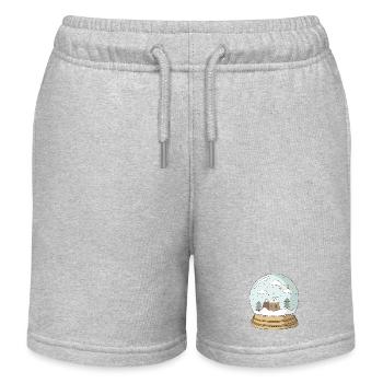 snow globe - Kids Organic Sweat Shorts by Stanley/Stella - heather grey - Front