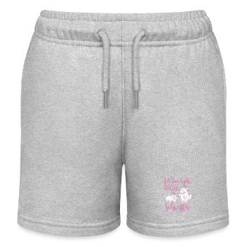 Ich bin bald große Schwester Einhorn - Kinder Organic Joggingshorts Mini Bolter von Stanley/Stella - Grau meliert - Vorne