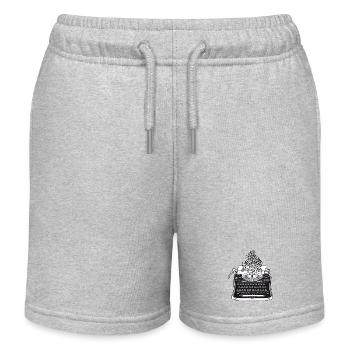 nostalgische antike Schreibmaschine mit Buchstaben - Kinder Organic Joggingshorts Mini Bolter von Stanley/Stella - Grau meliert - Vorne