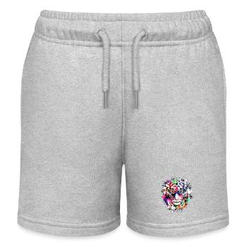 Bunter Tiger - Wildkatze - Raubtier - Tigerkopf - Kinder Organic Joggingshorts Mini Bolter von Stanley/Stella - Grau meliert - Vorne