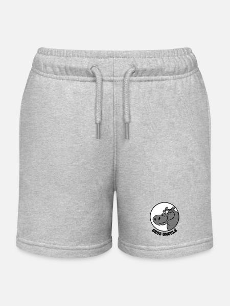 Hippo Texte - Short de jogging enfant bio Stanley/Stella - gris chiné