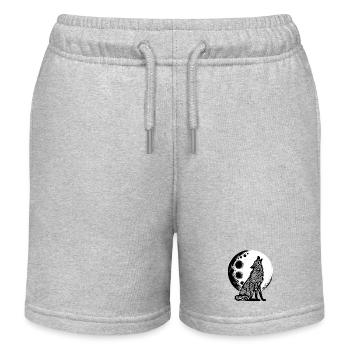 Wolf heult den Mond an - Kinder Organic Joggingshorts Mini Bolter von Stanley/Stella - Grau meliert - Vorne