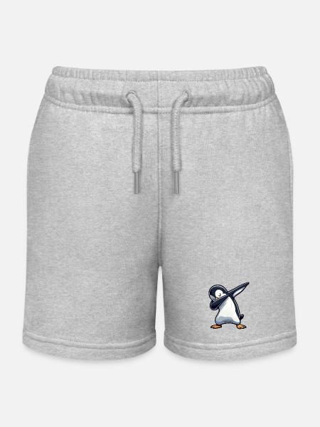 Pinguin Dab Dabbing Cool Entspannt - Stanley/Stella børne sweatshorts økologisk - grå meleret