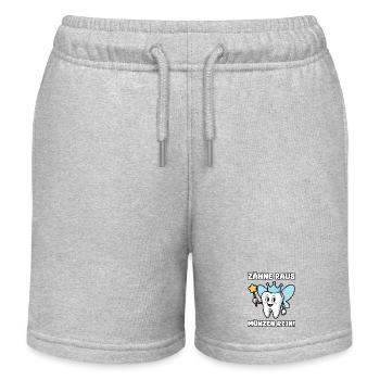 Les dents sorties, les pièces de monnaie dedans ! - Short de jogging enfant bio Stanley/Stella - gris chiné - Devant