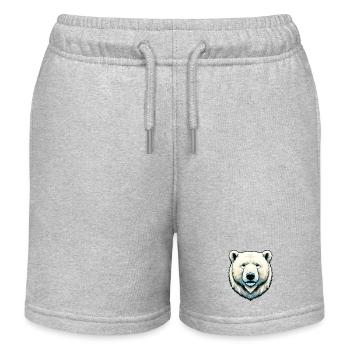 Weißer Eisbär - Kinder Organic Joggingshorts Mini Bolter von Stanley/Stella - Grau meliert - Vorne
