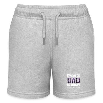 Enfants avec la conception de texte de camouflage militaire - Short de jogging enfant bio Stanley/Stella - gris chiné - Devant