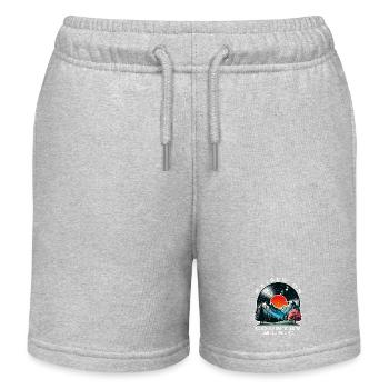 Raised on Country Music - Kids Organic Sweat Shorts by Stanley/Stella - heather grey - Front
