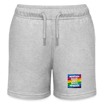 Les droits de l’homme au lieu des personnes de droite, l’Art de rue - Short de jogging enfant bio Stanley/Stella - gris chiné - Devant
