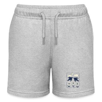 Imprimé de l’Oiseau de Nuit - Short de jogging enfant bio Stanley/Stella - gris chiné - Devant