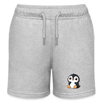 Süßer Pinguin Cartoon Seerose Lachen Freude - Kinder Organic Joggingshorts Mini Bolter von Stanley/Stella - Grau meliert - Vorne