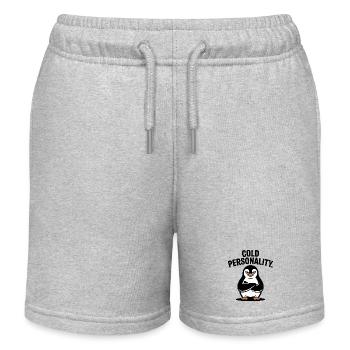 Pingouin confiant aux ailes croisées - Short de jogging enfant bio Stanley/Stella - gris chiné - Devant