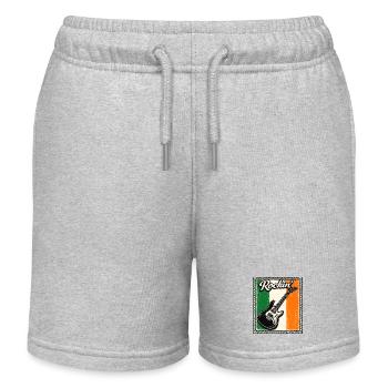 St Patrick's Guitar Birthday Gift - Kids Organic Sweat Shorts by Stanley/Stella - heather grey - Front
