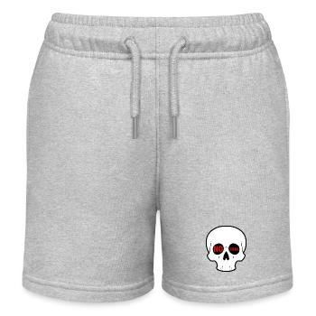 No_Signal_Skull_Minimal_Streetwear - Kinder Organic Joggingshorts Mini Bolter von Stanley/Stella - Grau meliert - Vorne
