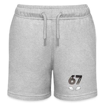 Six Seven 6 7 Funny 67 Gen Alpha Slang - Kids Organic Sweat Shorts by Stanley/Stella - heather grey - Front