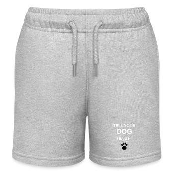 Hundebesitzer - "Tell Your Dog I Said Hi" - Kinder Organic Joggingshorts Mini Bolter von Stanley/Stella - Grau meliert - Vorne