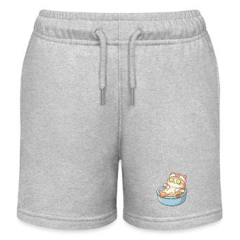 Katze beim Spa Wellness - Kinder Organic Joggingshorts Mini Bolter von Stanley/Stella - Grau meliert - Vorne