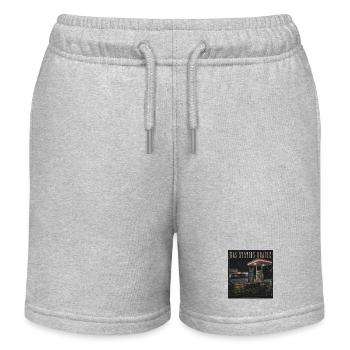 Gas Station Oracle Katze Vintage Motiv LowFi Trend - Kinder Organic Joggingshorts Mini Bolter von Stanley/Stella - Grau meliert - Vorne
