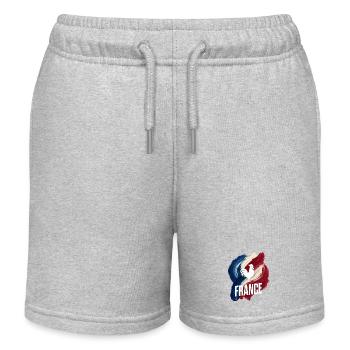 Drapeau France Coups de Pinceau - Short de jogging enfant bio Stanley/Stella - gris chiné - Devant