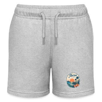 Ibiza Sunset Tropical Poster - Kids Organic Sweat Shorts by Stanley/Stella - heather grey - Front