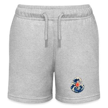 Japanische Wellen der aufgehenden Sonne - Kinder Organic Joggingshorts Mini Bolter von Stanley/Stella - Grau meliert - Vorne