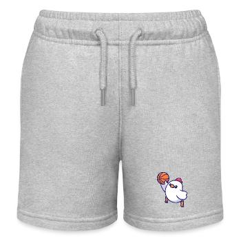 Basketball-Chick Pop Art - Kinder Organic Joggingshorts Mini Bolter von Stanley/Stella - Grau meliert - Vorne