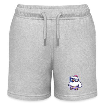 Diving Chick in Snorkel Gear - Kids Organic Sweat Shorts by Stanley/Stella - heather grey - Front