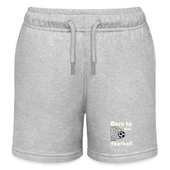 Geboren, um Fußball zu spielen - Kinder Organic Joggingshorts Mini Bolter von Stanley/Stella - Grau meliert - Vorne