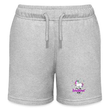 Schulkind 2026 Einhorn Einschulung Schule 1 Klasse - Kinder Organic Joggingshorts Mini Bolter von Stanley/Stella - Grau meliert - Vorne
