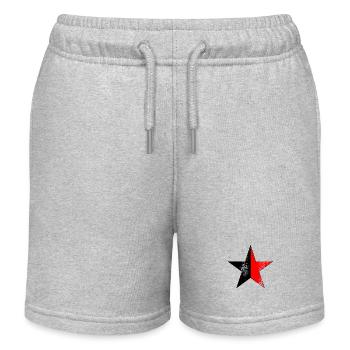 Étoile noir-rouge - Short de jogging enfant bio Stanley/Stella - gris chiné - Devant