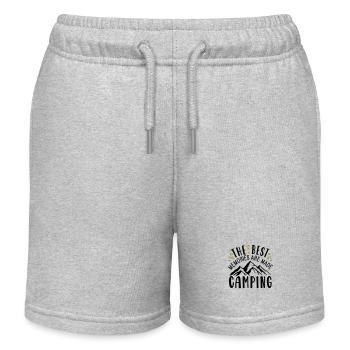 The Best Memories Are Made Camping - Kids Organic Sweat Shorts by Stanley/Stella - heather grey - Front