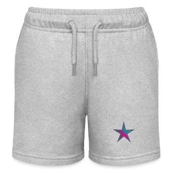 ETOILE. ETOILES. STAR. FÊTE. ANNIVERSAIRE. NOËL - Short de jogging enfant bio Stanley/Stella - gris chiné - Devant