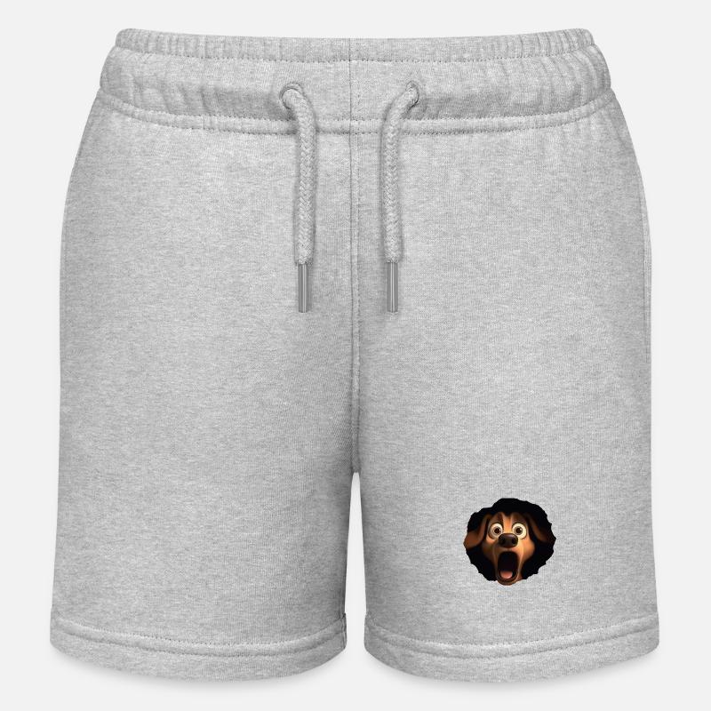 Chien choqué - Short de jogging enfant bio Stanley/Stella - gris chiné