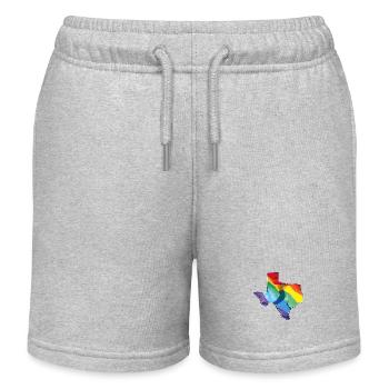 LGBTQ Flagge in der Texas State Landkarte - Kinder Organic Joggingshorts Mini Bolter von Stanley/Stella - Grau meliert - Vorne