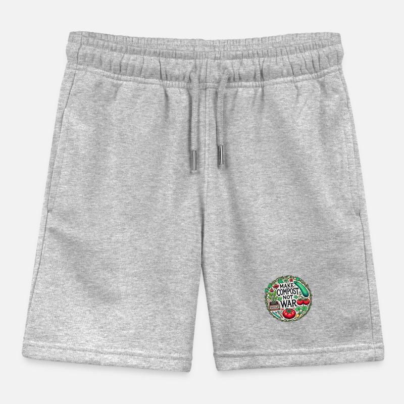 Make compost not war Kids Organic Sweat Shorts by Stanley/Stella